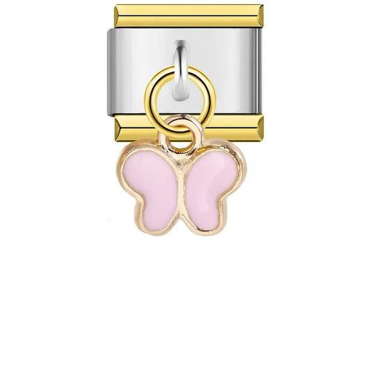 Papillon rose pendant